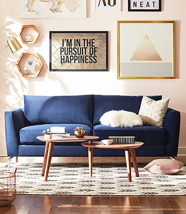royal blue sofa